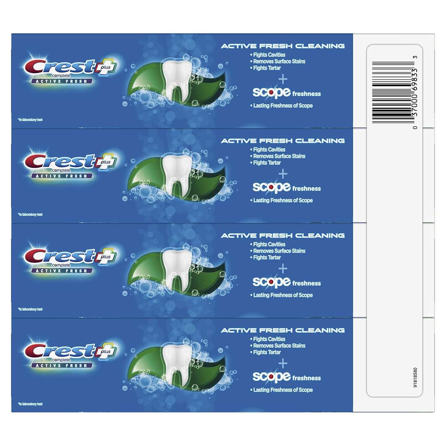 Crest Complete Active Fresh + Whitening Toothpaste, 5.5Oz (Pack of 4)