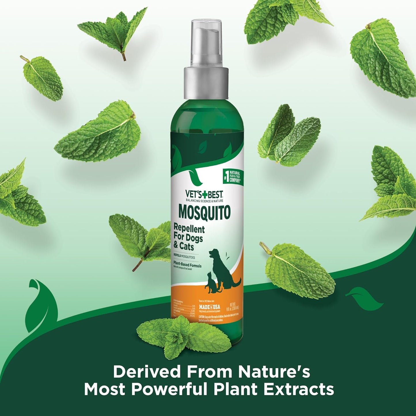 Vet'S Best Mosquito Repellent for Dogs and Cats | Repels Mosquitos with Certified Natural Oils | Deet Free | 8 Ounces