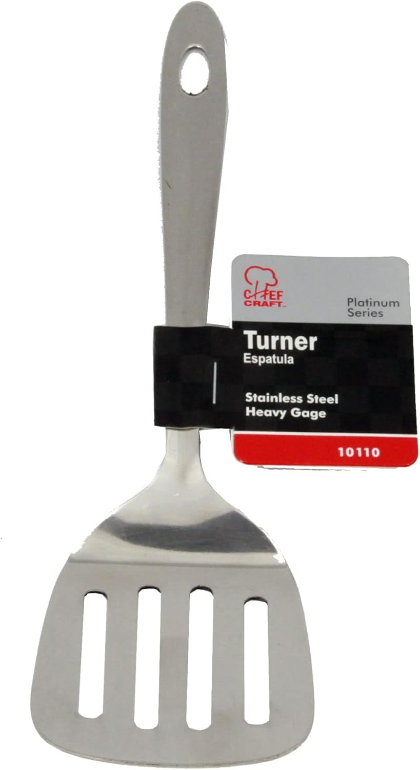 Chef Craft Select Turner/Spatula, 9.5 Inch, Stainless Steel