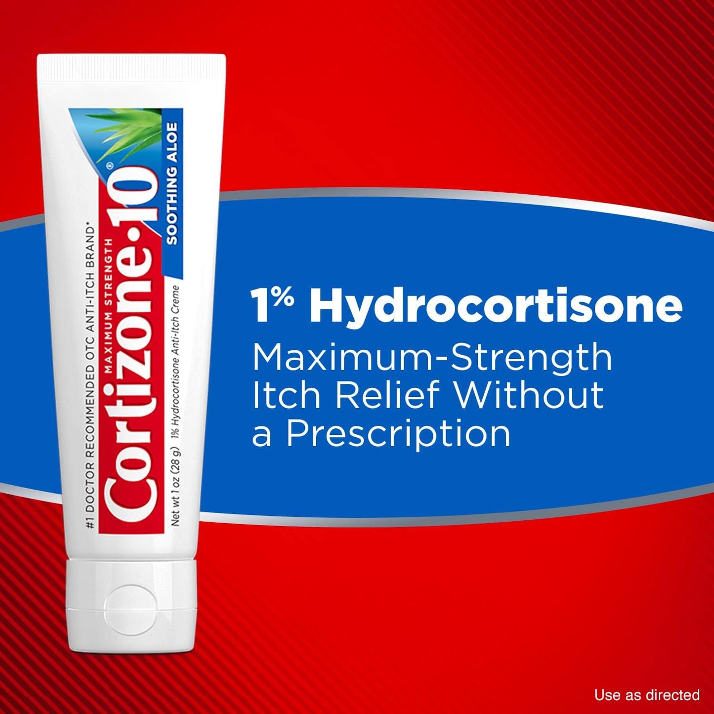 Cortizone 10 Maximum Strength Anti-Itch Cream with Soothing Aloe, 1% Hydrocortisone Creme, 1 Oz.