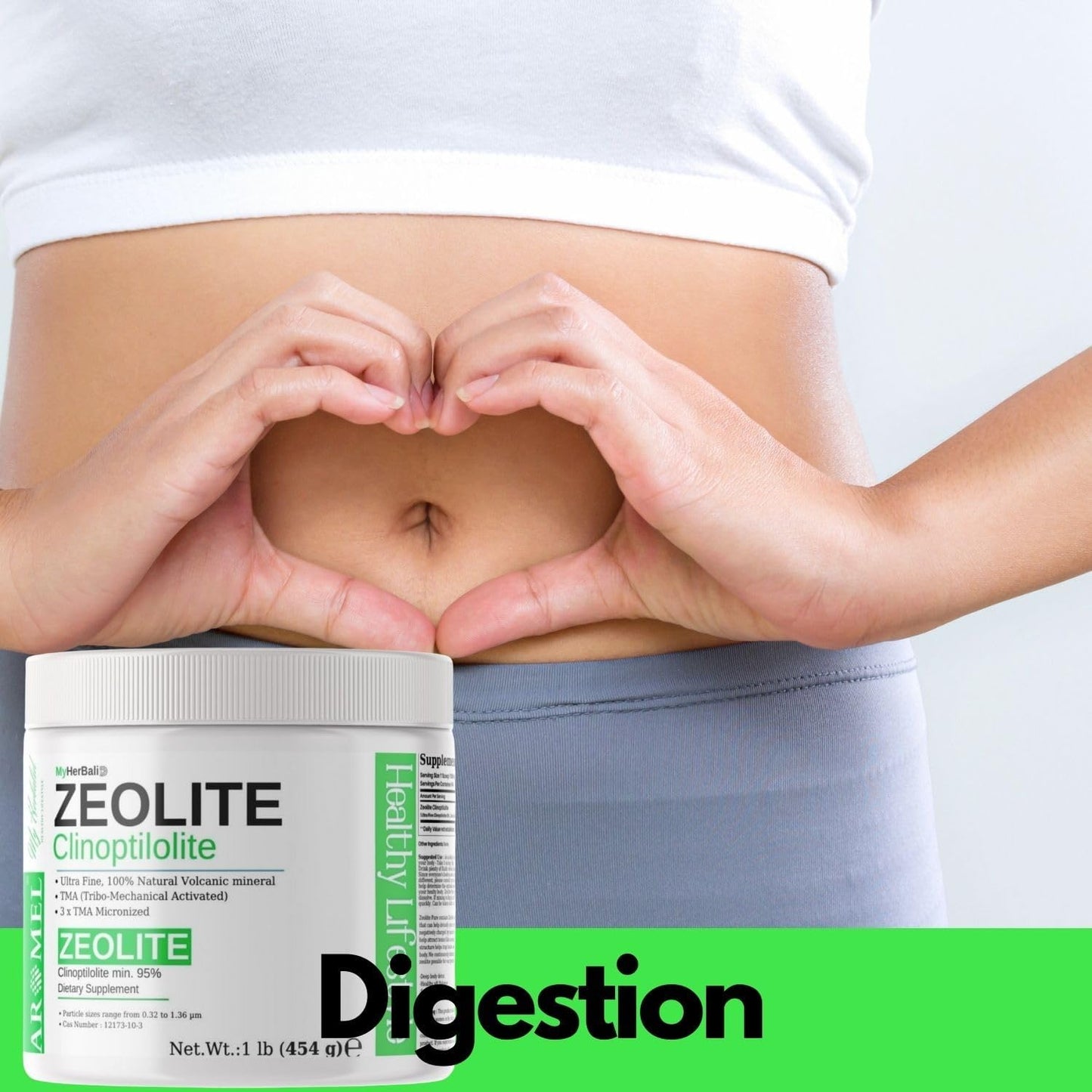 Zeolite Powder | 1 Pound - 454 G | Ultra FINE Less-Than 1 Μm | Clinoptilolite 95% | 3X Activated | Safe, Gentle, & Effective Energy | Original Zeolite Powder (454 Servings) | Myherbalid