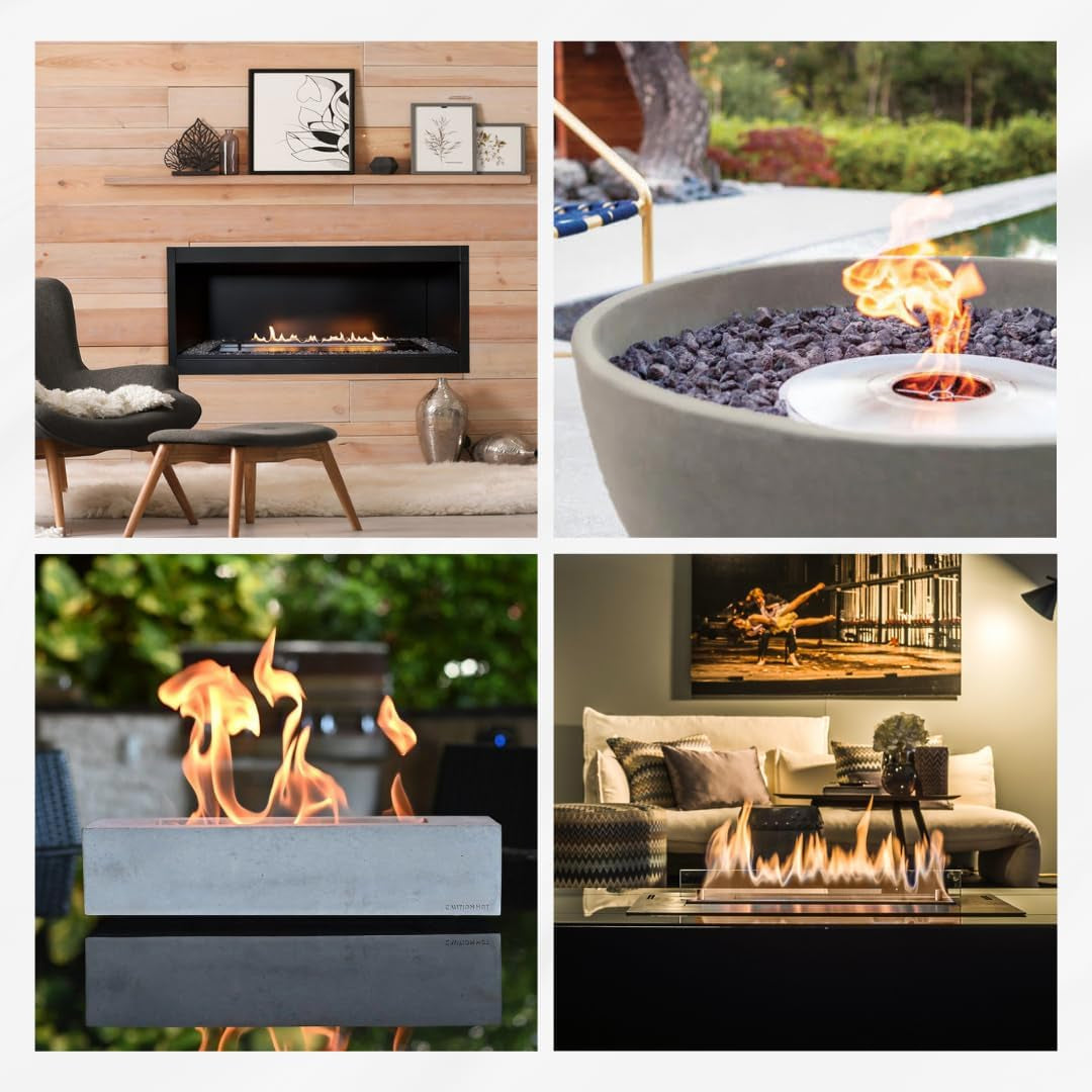 NETZERO Bioethanol Fuel for Ventless Fireplaces, Fire Pit, Stoves and Burners Clean Burning, Sustainable Fuel, 1 Liter Bottle
