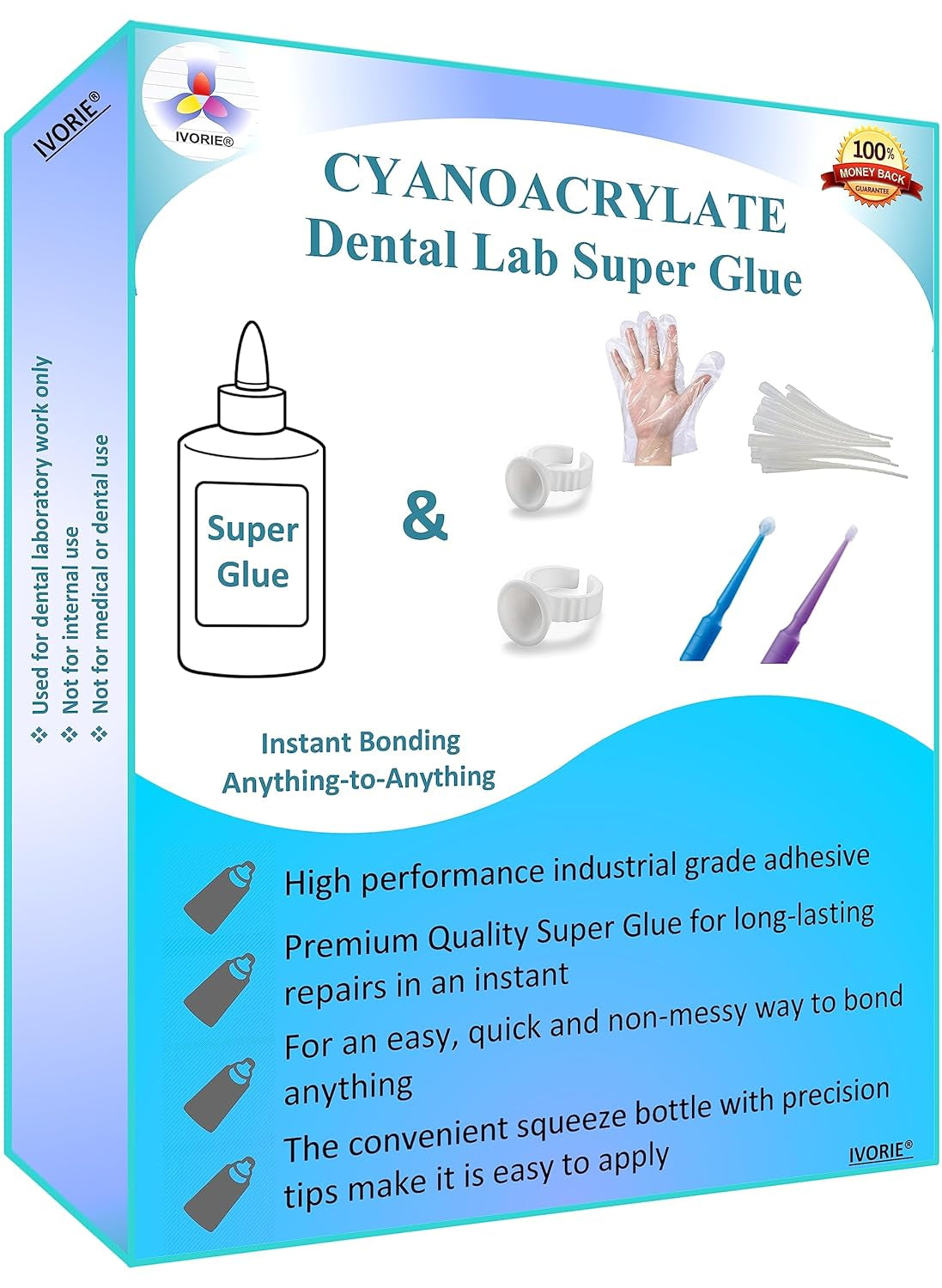 Dental Lab Super Glue Adhesive Instant Bonding - Gel (1Oz)