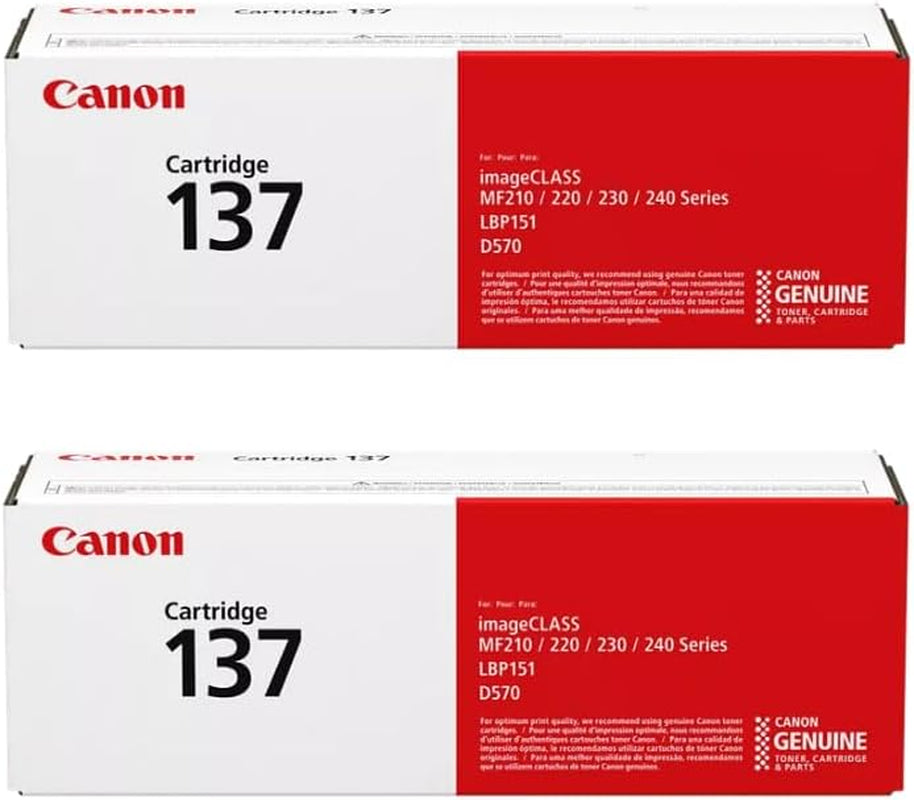 Canon CRG-137 Black Toner Cartridge, 9435B001AA, 2-Pack