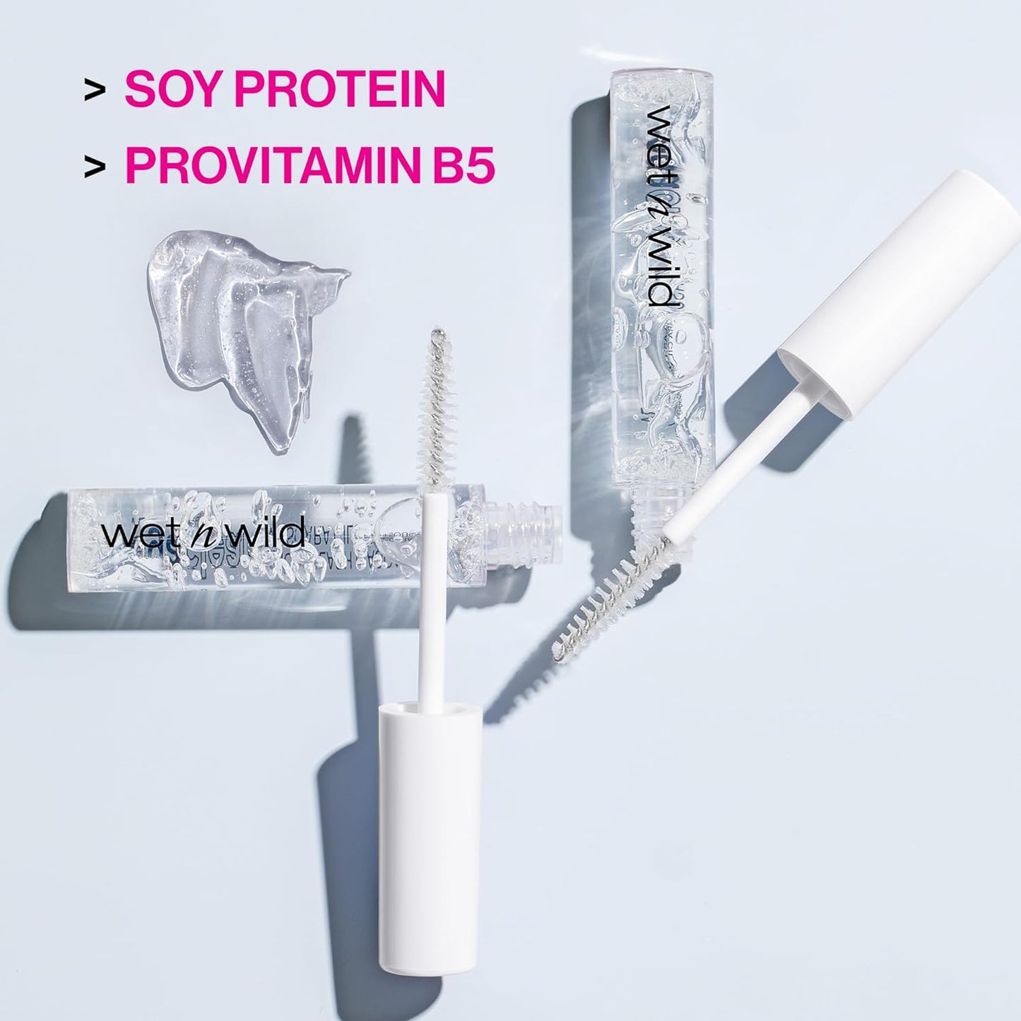 Wet N Wild Mega Clear Brow & Lash Mascara - Sculpts Brows, Defines Lashes, Conditioning with Soy Protein & Provitamin B5, Primer & Top Coat, Cruelty-Free & Vegan - Clear