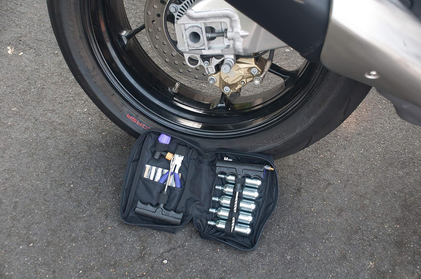 CO2 Motorcycle, ATV, UTV Flat Repair Kit Tubeless Tire Repair Kit