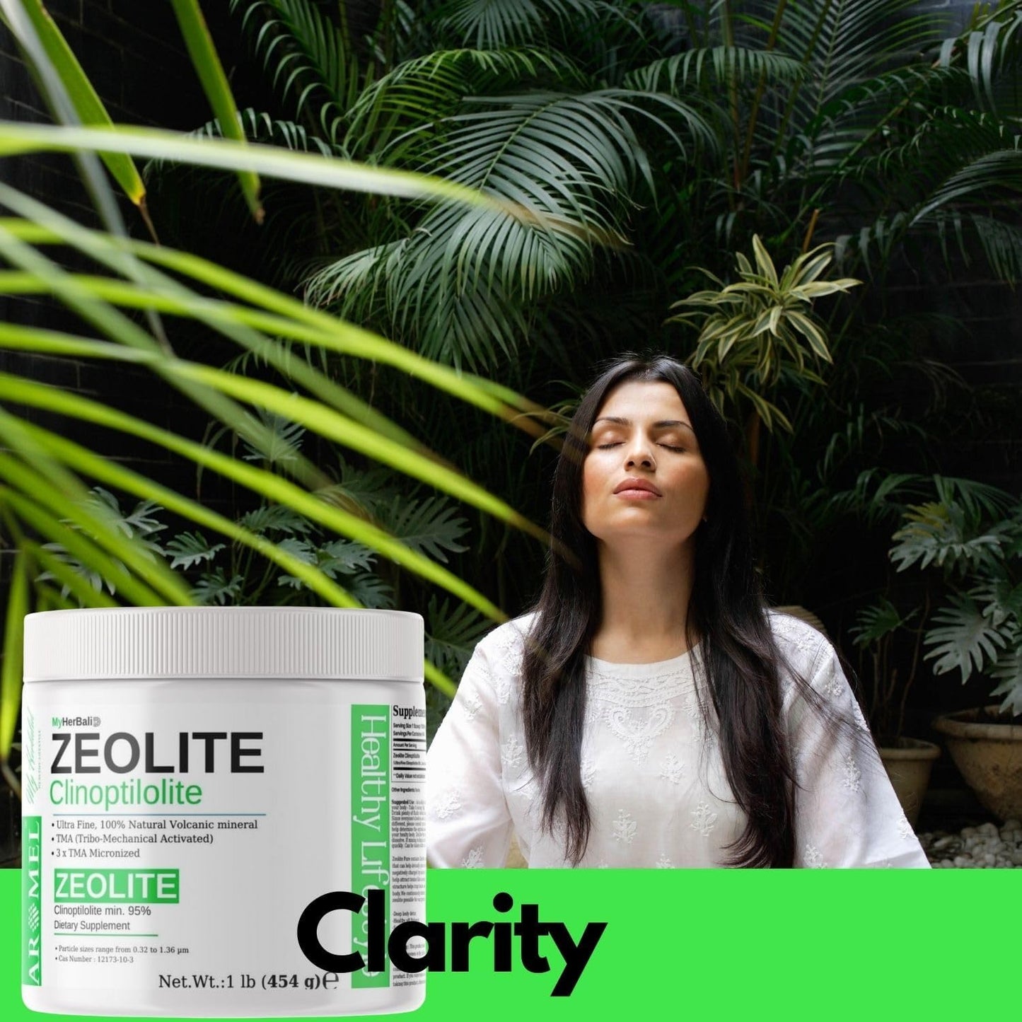 Zeolite Powder | 1 Pound - 454 G | Ultra FINE Less-Than 1 Μm | Clinoptilolite 95% | 3X Activated | Safe, Gentle, & Effective Energy | Original Zeolite Powder (454 Servings) | Myherbalid
