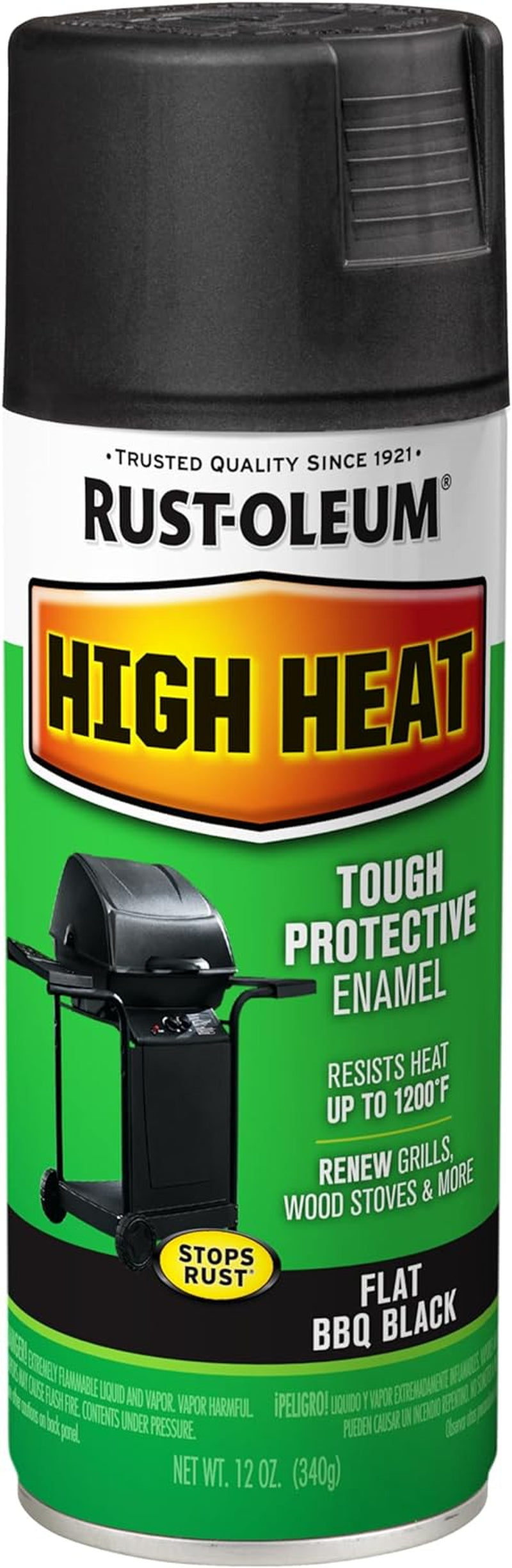 Rust-Oleum 7778830 High Heat Spray Paint, 12 Ounce, Bar-B-Que Black, 12 Fl Oz