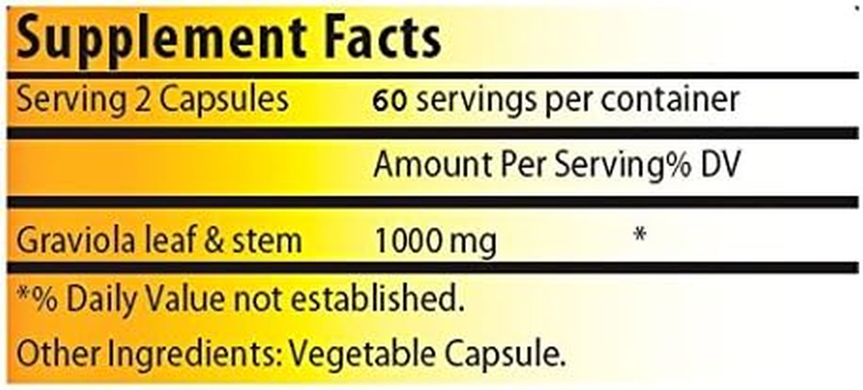 Pure Graviola Annona Muricata, 1000 Mg Serving, 120 Vegetable Capsules