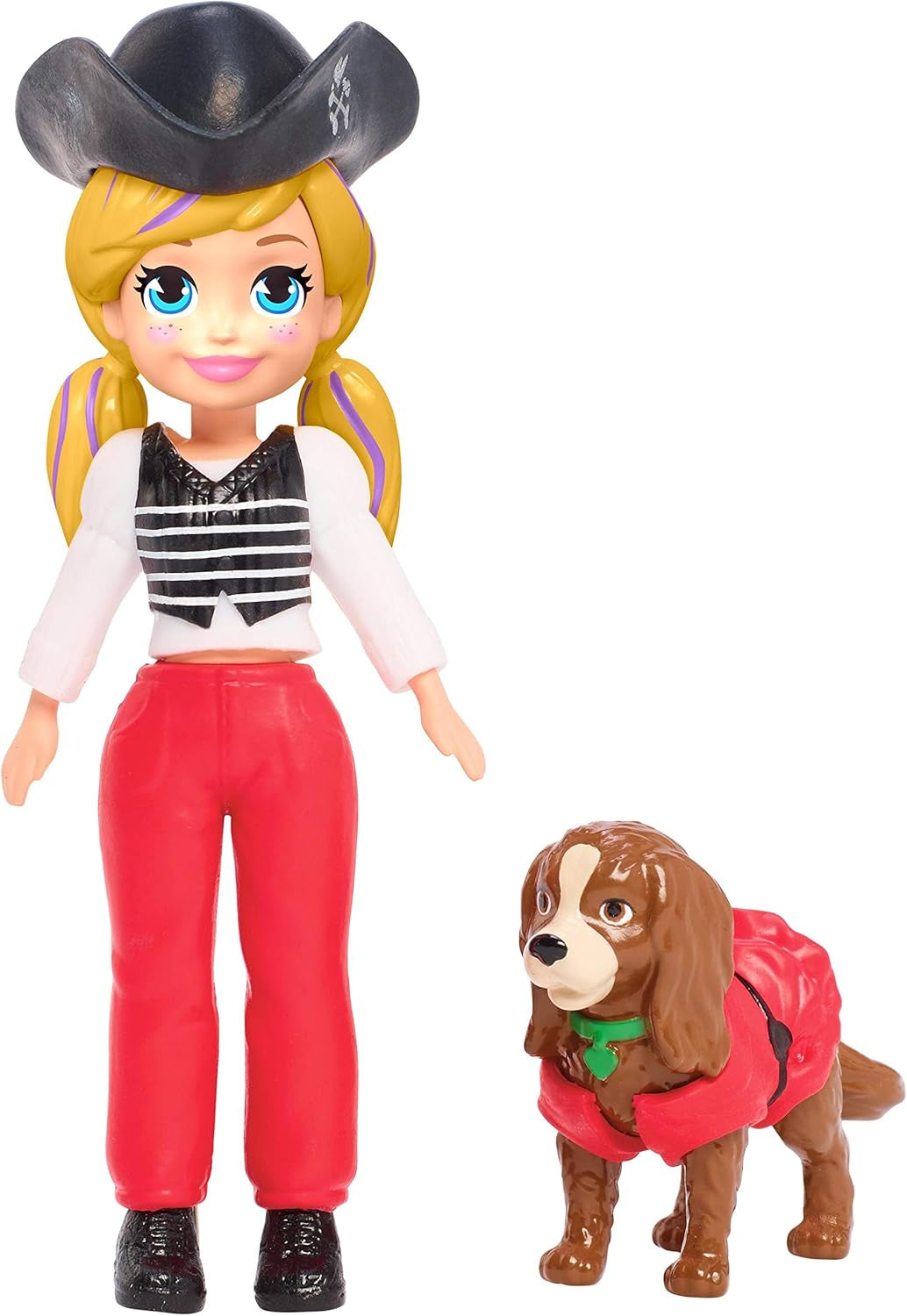 Polly Pocket Doll & Accessories, Masque ‘N Match Costume Pack with 3-Inch Small Doll, Pet, 4 Costumes for Doll & for Pet