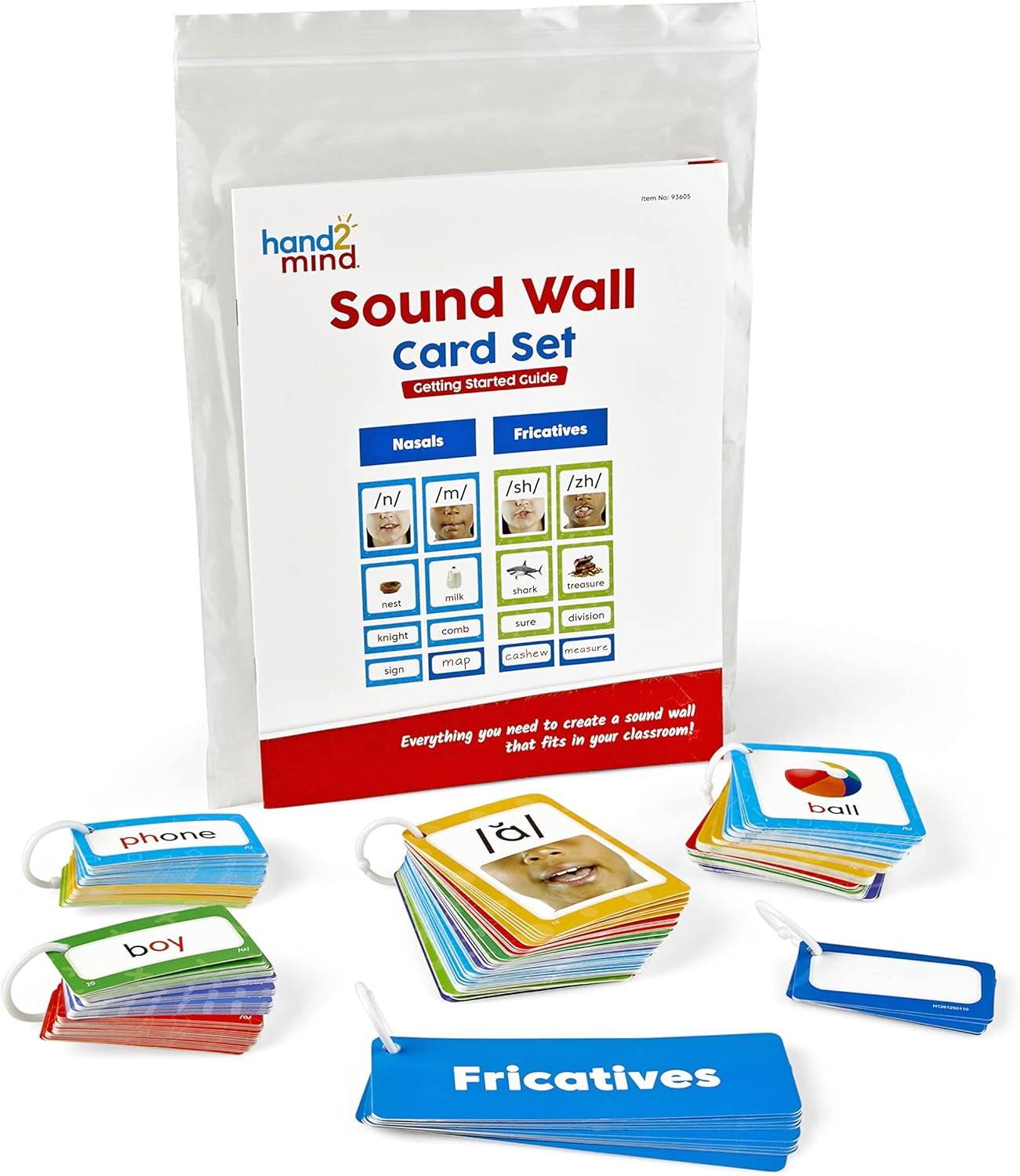 Hand2Mind Sound Wall Classroom Phonics Kit, Letter Sounds for Kindergarten, Speech Therapy Materials, Phonemic Awareness, ESL Teaching Materials, Science of Reading Manipulatives (169 Cards)