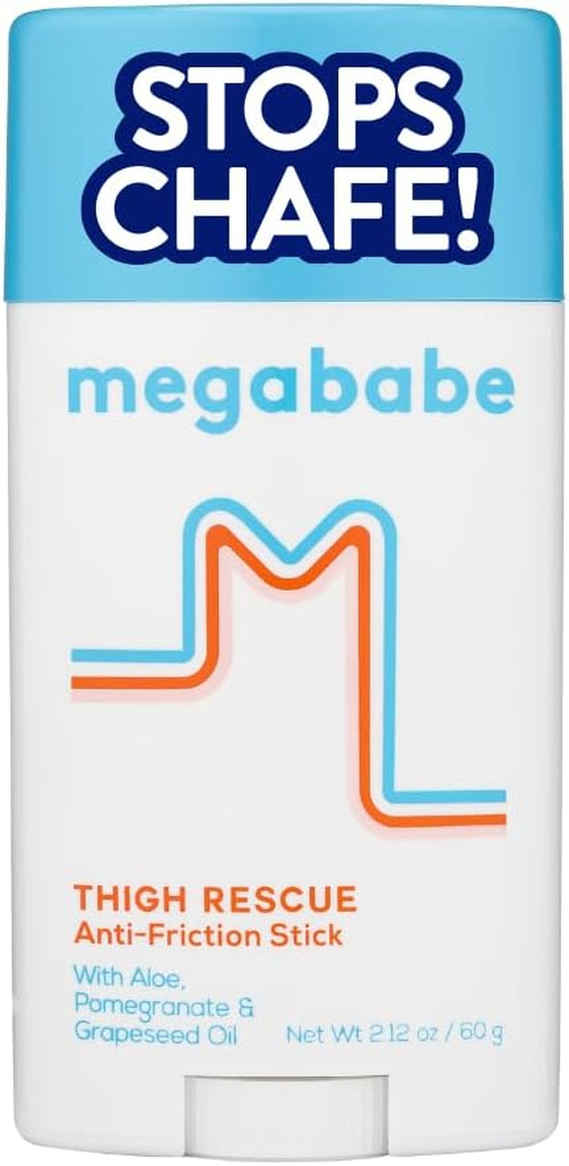 Megababe Thigh Rescue Anti-Chafe Stick | Prevents Skin Chafe & Irritation | Thighs, Arms, Bra-Lines & More