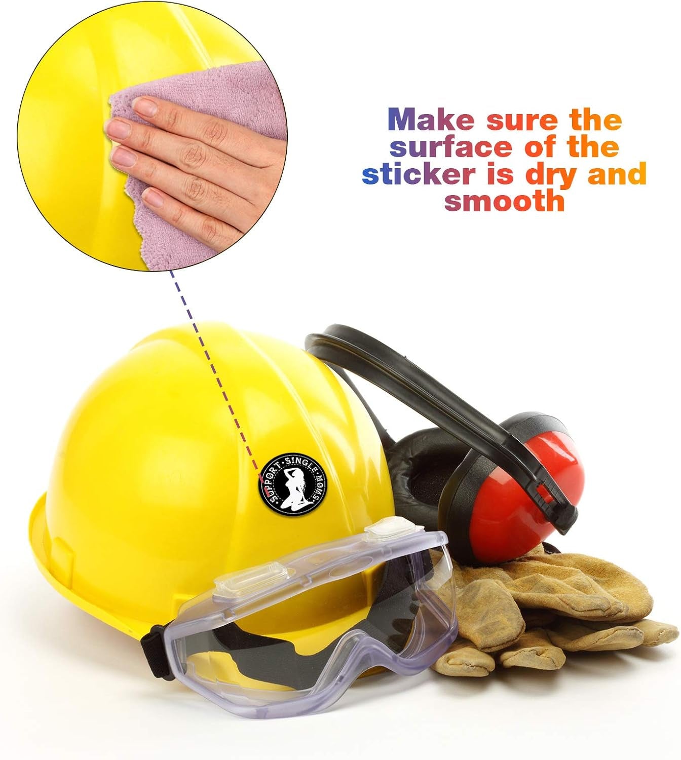 Gersoniel 24 Pieces Hard Hat Stickers, Support Single Moms Stickers Motorcycle Welding Helmet Decals Funny Stickers Vinyl Decals for Tool Box Helmet Hard Hat, 2 Inch