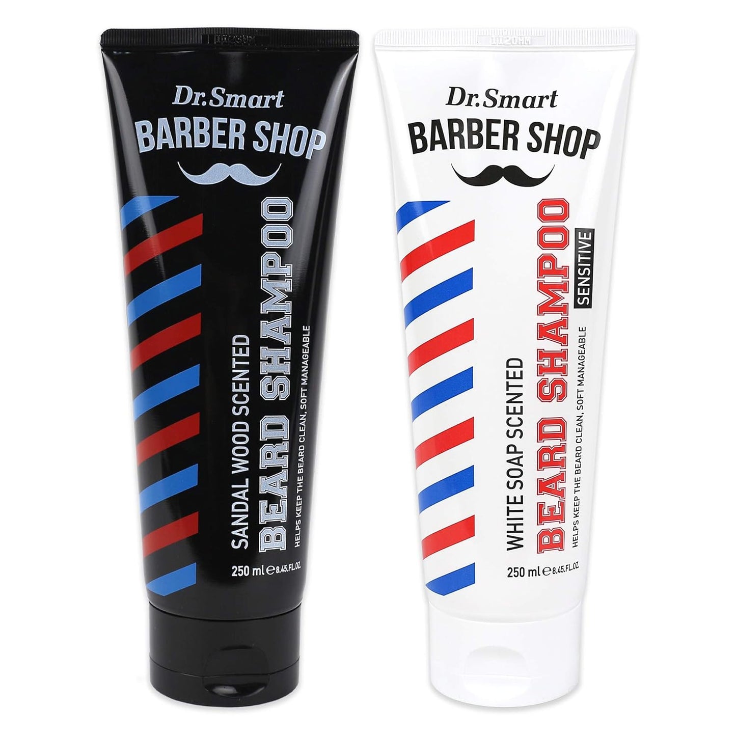 Dr. Smart Barber Shop Beard Shampoo [2 Types: Sandal Wood & White Soap] 250Ml (White Soap)