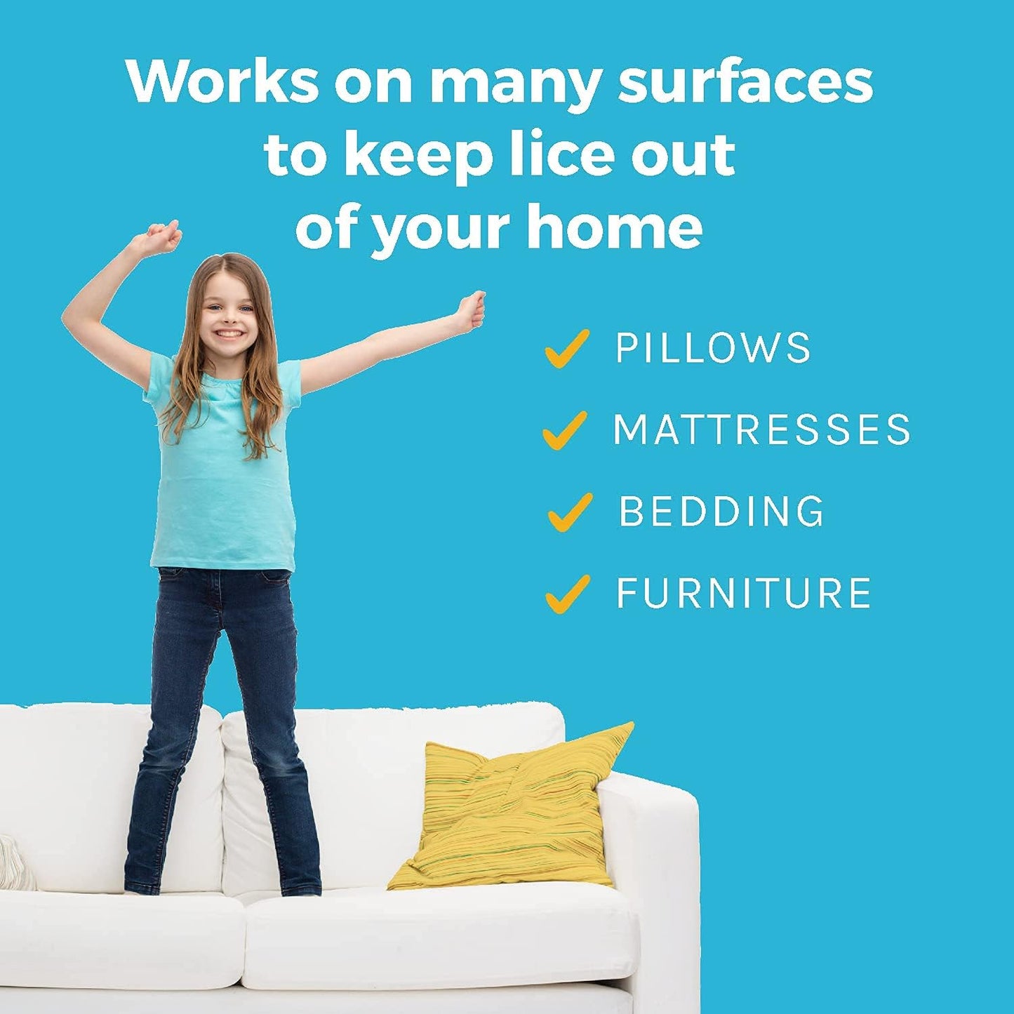 Tec Labs Licefreee Home Spray Head Lice Treatment for Furniture, Non-Staining, 16 Fl Oz, Kills Lice on Contact, for Pillows, Mattresses, Bedding, & Non-Washable Surfaces, Fresh Citrus Fragrance