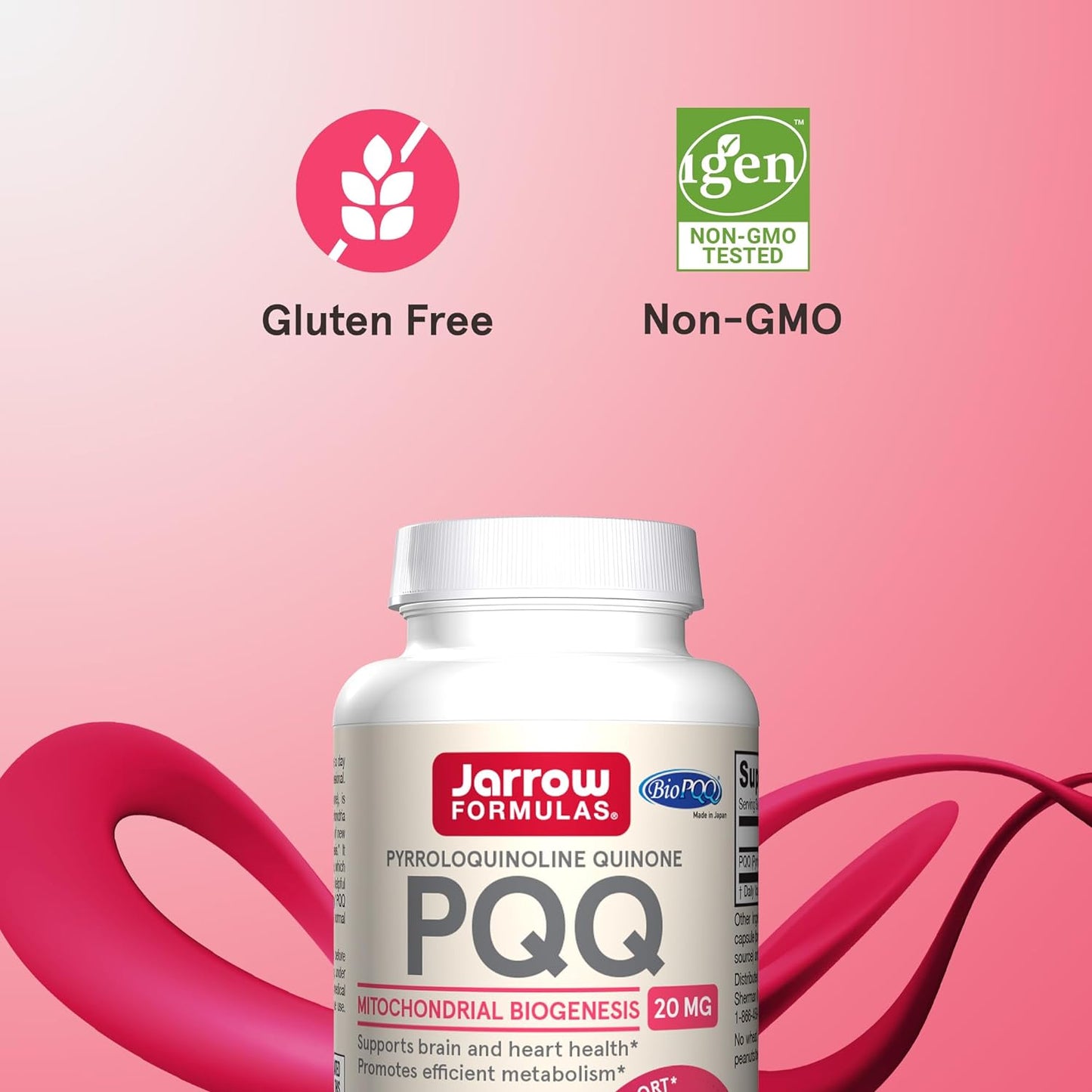 Jarrow Formulas PQQ 20 Mg, Dietary Supplement, Heart, Brain, and Metabolism Support, 30 Veggie Capsules, 30 Day Supply