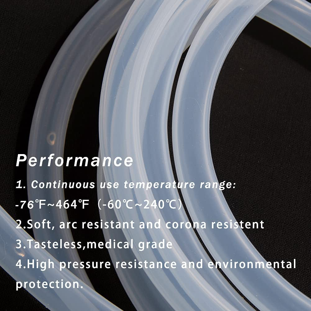 Quickun Pure Silicone Tubing, 1/16" ID X 1/8" OD High Temp Food Grade Tube Pure Silicone Hose Tube for Home Brewing, Beer Line, Kegerator, Wine Making, Aquaponics, Air Hose by Proper Pour (6.56 Ft)