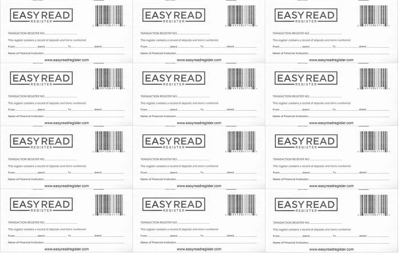 12 Check Registers for Personal Checkbook - Made in the USA - Checkbook Ledger Transaction Registers