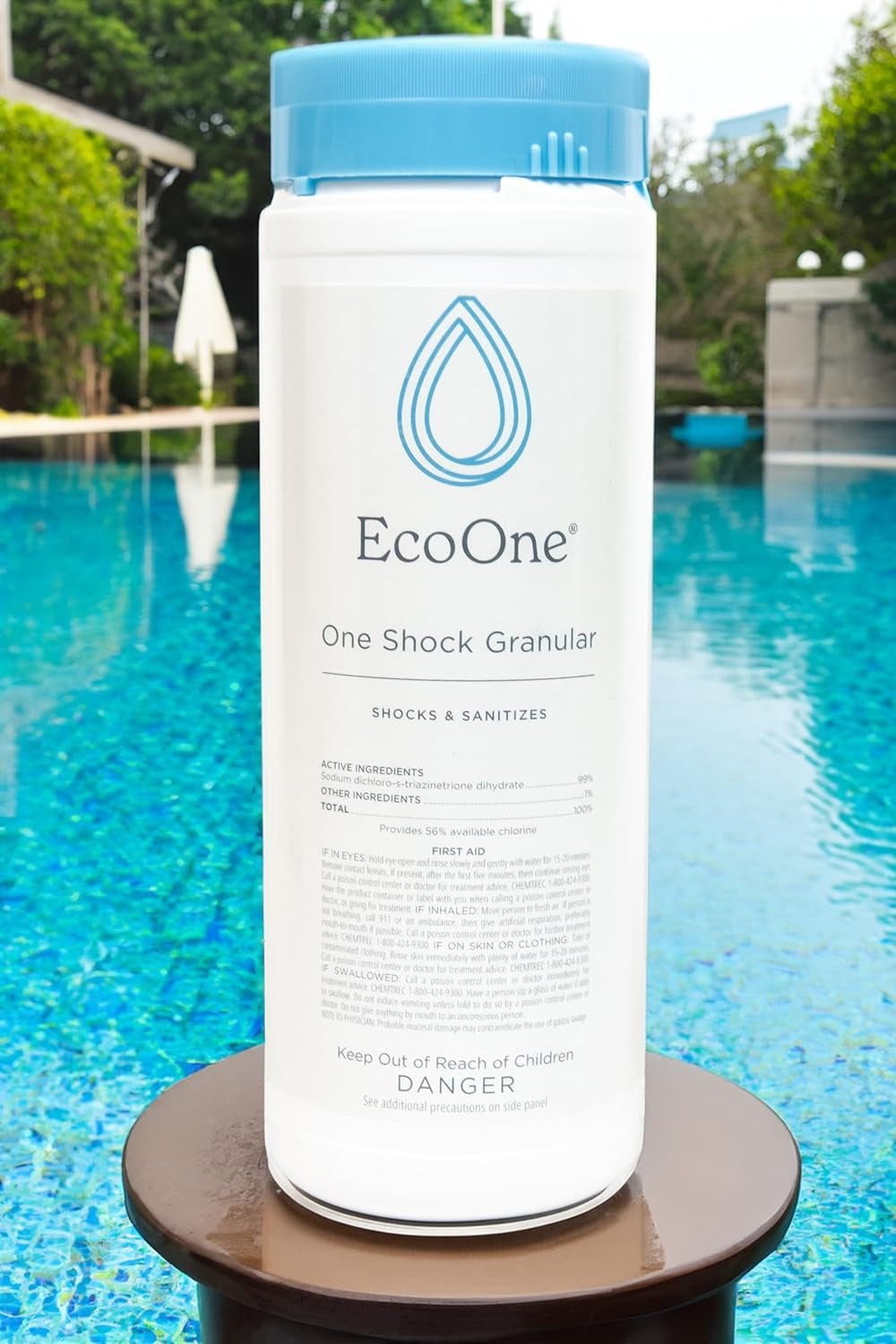 One Shock Granules by Ecoone | Self-Dissolving Hot Tub Shock Treatment Chlorine Granules | Daily or Weekly Spa Shock & Sanitation | Sodium Dichloro-Triazinetrione Dihydrate (55% Chlorine), 2 Lb