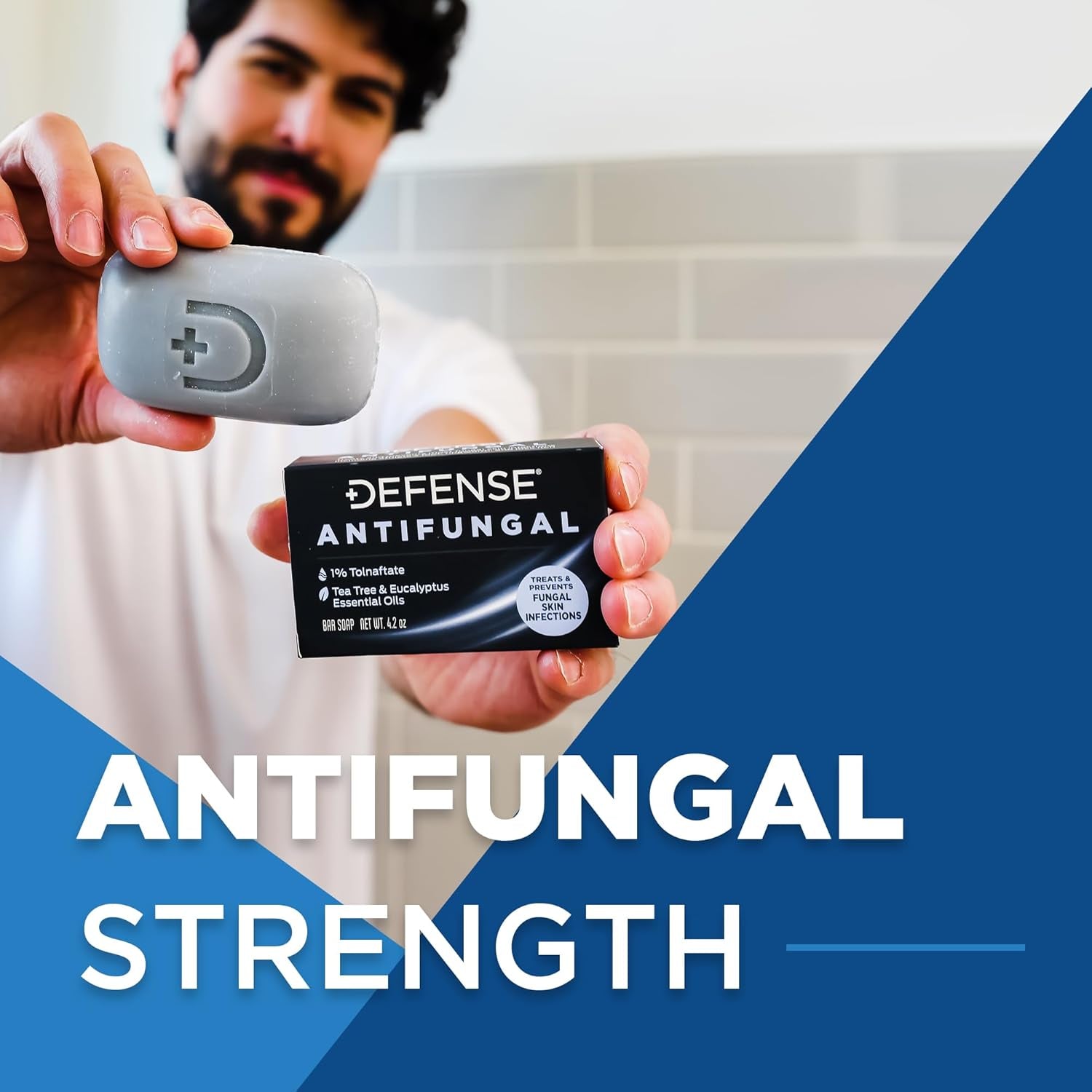 Defense Antifungal Bar Soap | Jock Itch, Ringworm, Athlete'S Foot, Skin Fungus | Medicated anti Fungal Treatment (One Bar, No Case)