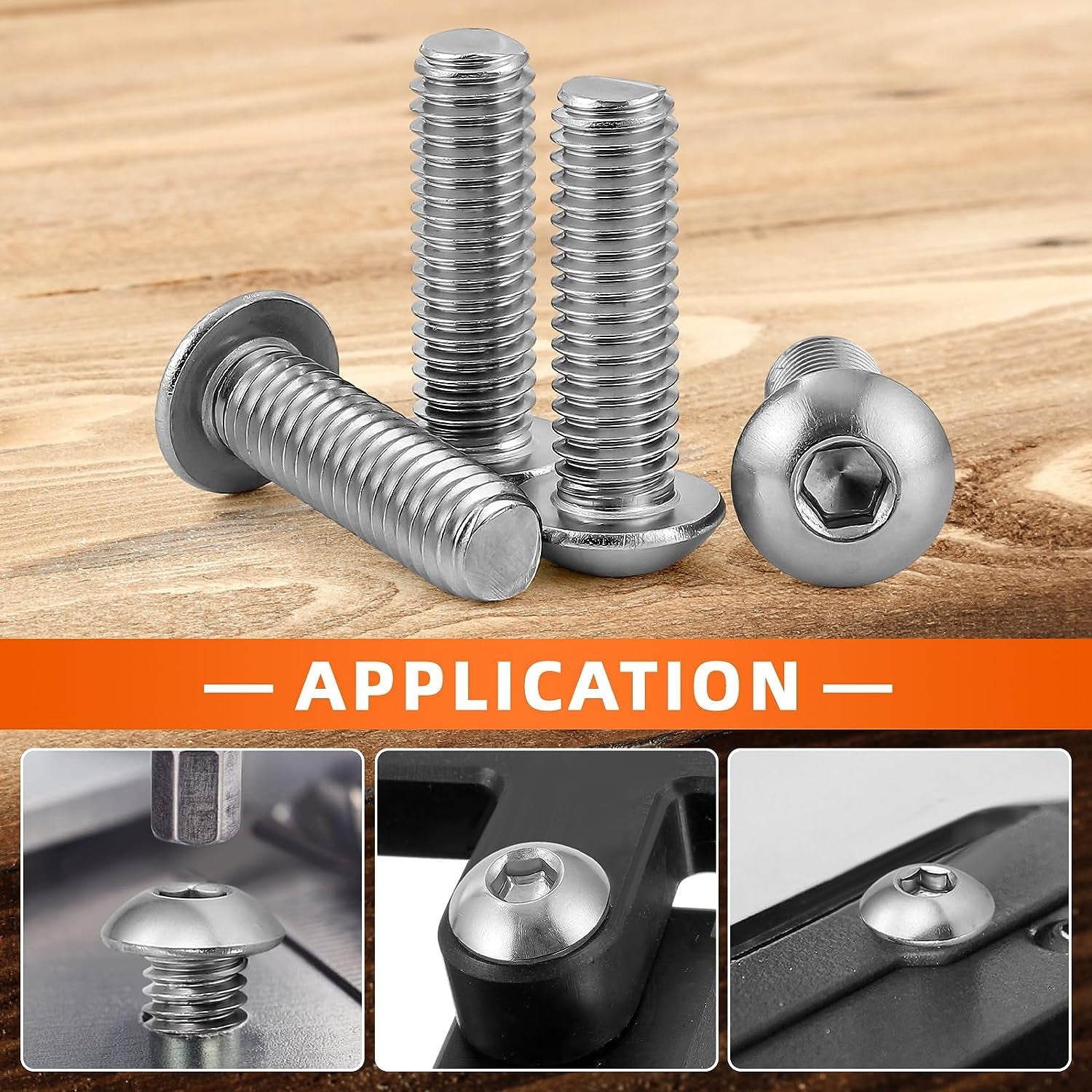 M5-0.8 X 16Mm Button Head Socket Cap Screws, Stainless Steel 18-8 (304), Bright Finish, Fully Threaded, 50 PCS