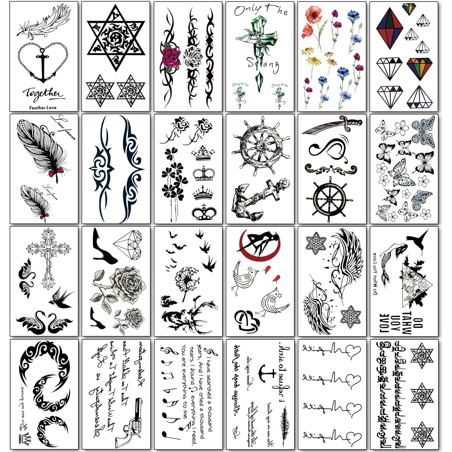 Yazhiji 8 Sheets Extra Large Henna Mandala Temporary Tattoo Collection for Women and Girls Sexy Tattoo Stickers