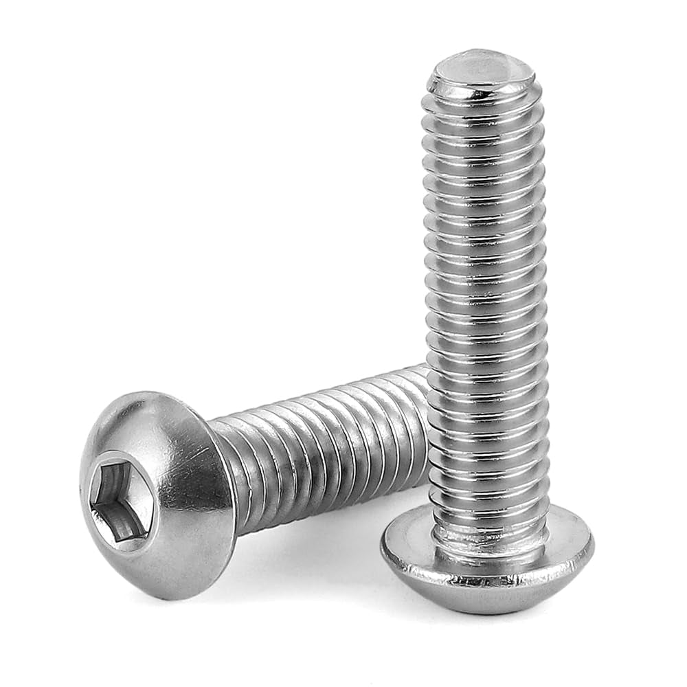 M5-0.8 X 16Mm Button Head Socket Cap Screws, Stainless Steel 18-8 (304), Bright Finish, Fully Threaded, 50 PCS