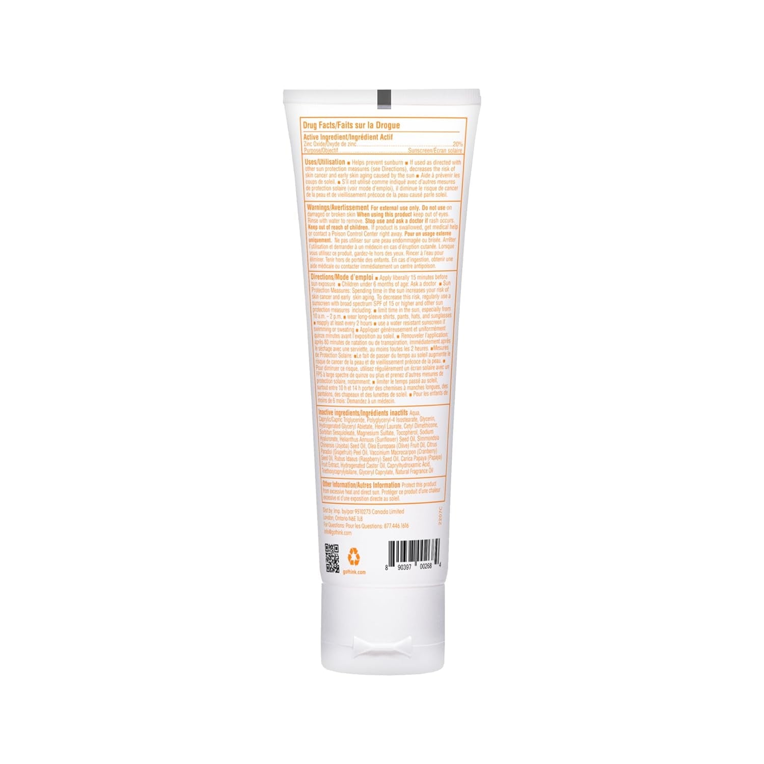 Thinkbaby SPF 50+ Baby Mineral Sunscreen – Safe, Natural Sunblock for Babies - Water Resistant Sun Cream – Broad Spectrum UVA/UVB Sun Protection – Vegan Baby Sunscreen Lotion, 3 Oz.