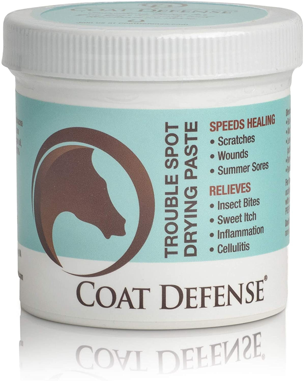 COAT DEFENSE Trouble Spot Drying Paste for Horses - Natural Equine Wound Care That Provides Safe & Effective Relief from Scratches, Sweet Itch, Summer Sores, Proud Flesh, Mud Fever, Girth Rot (24 Oz)
