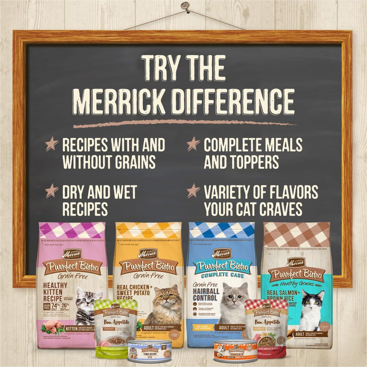 Merrick Purrfect Bistro Grain Free Premium Soft Canned Pate Adult Wet Cat Food, High Protein Beef Recipe - (Pack of 24) 3 Oz. Cans