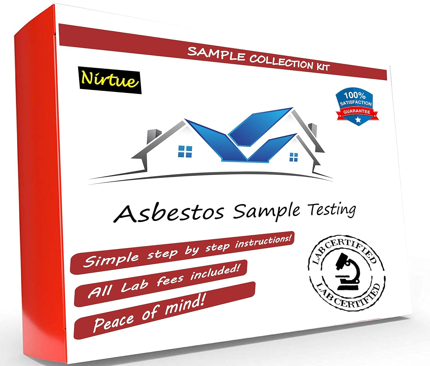Asbestos Test Kit 1 PK- Includes All Lab Fees - Test Popcorn Ceiling, Tile, Insulation, Adhesive, Mastic, Drywall and Other Materials for Asbestos (72Hr Turnaround)