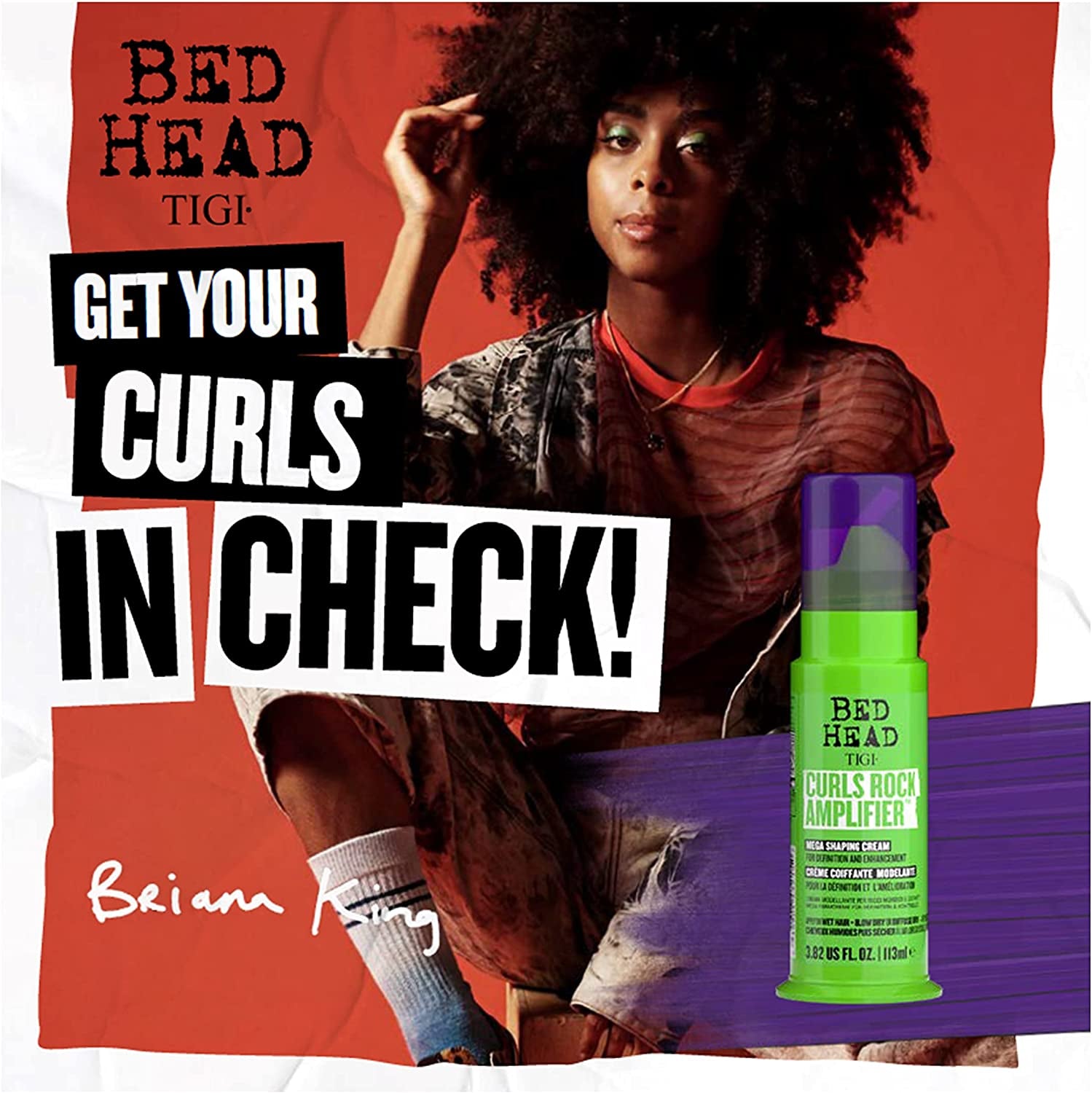 Bed Head by TIGI Curls Rock Amplifier Curl Cream for Curly Hair, the Ultimate Curl Cream for Curly Hair Care 3.82 Fl Oz