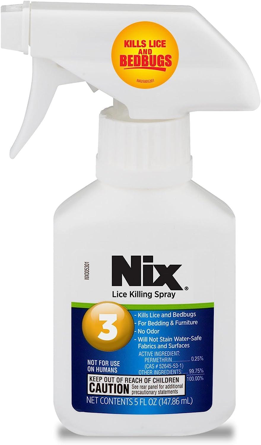 Nix Lice & Bedbug Killing Spray for Home, Bedding & Furniture, 5 Fl Oz