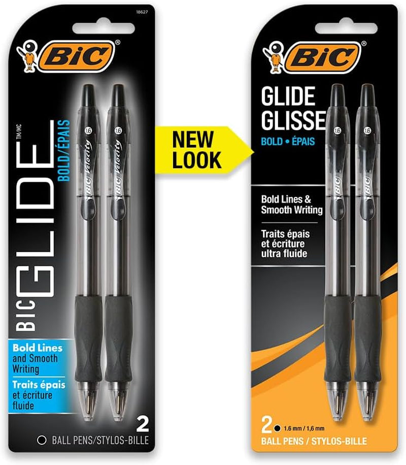 BIC Velocity Bold Retractable Ball Pen, Bold Point (1.6Mm), Black, 2 Count, Great for Everyday Writing