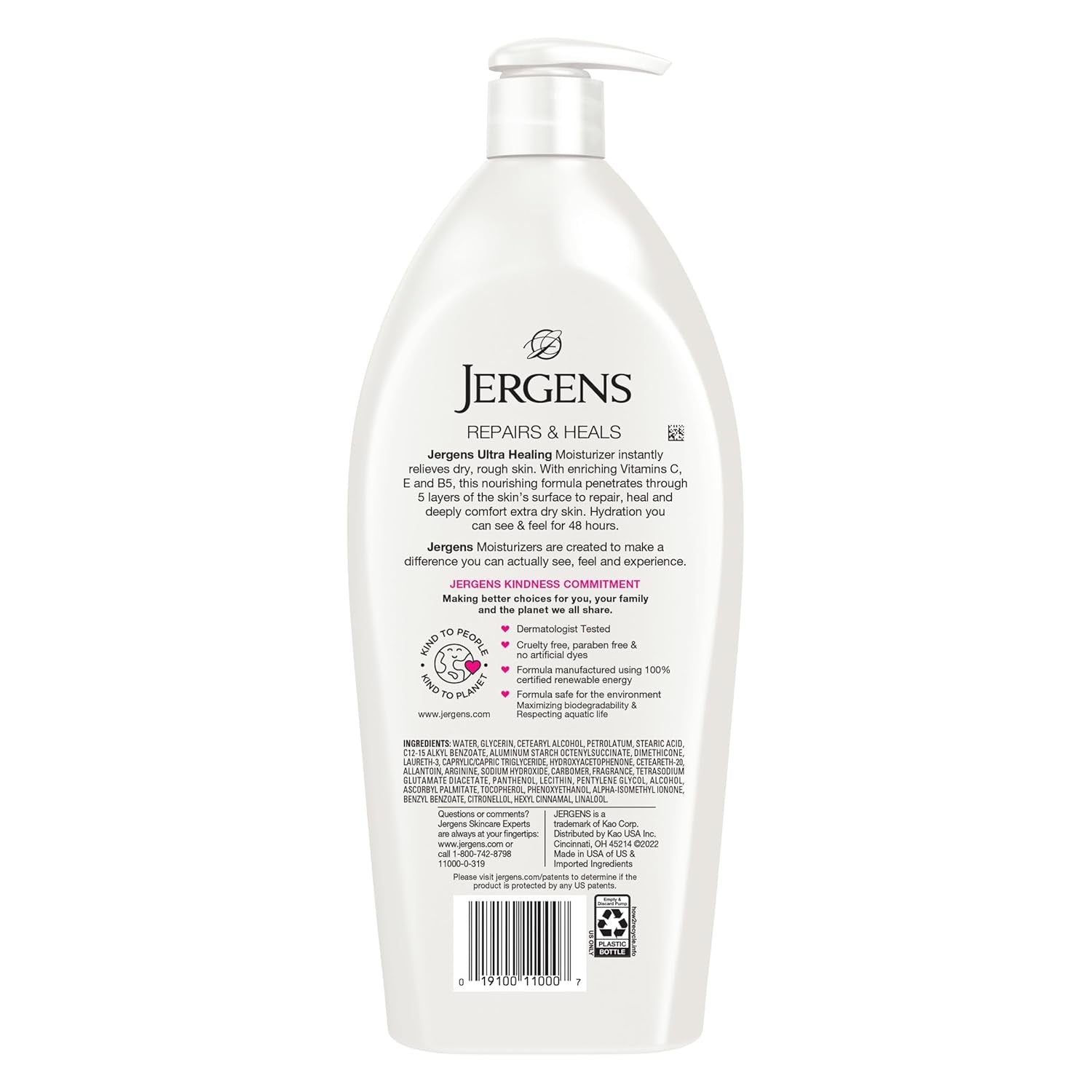 Jergens Ultra Healing Dry Skin Moisturizer, Body and Hand Lotion for Dry Skin, for Quick Absorption into Extra Dry Skin, with HYDRALUCENCE Blend, Vitamins C, E, and B5, 32 Ounce