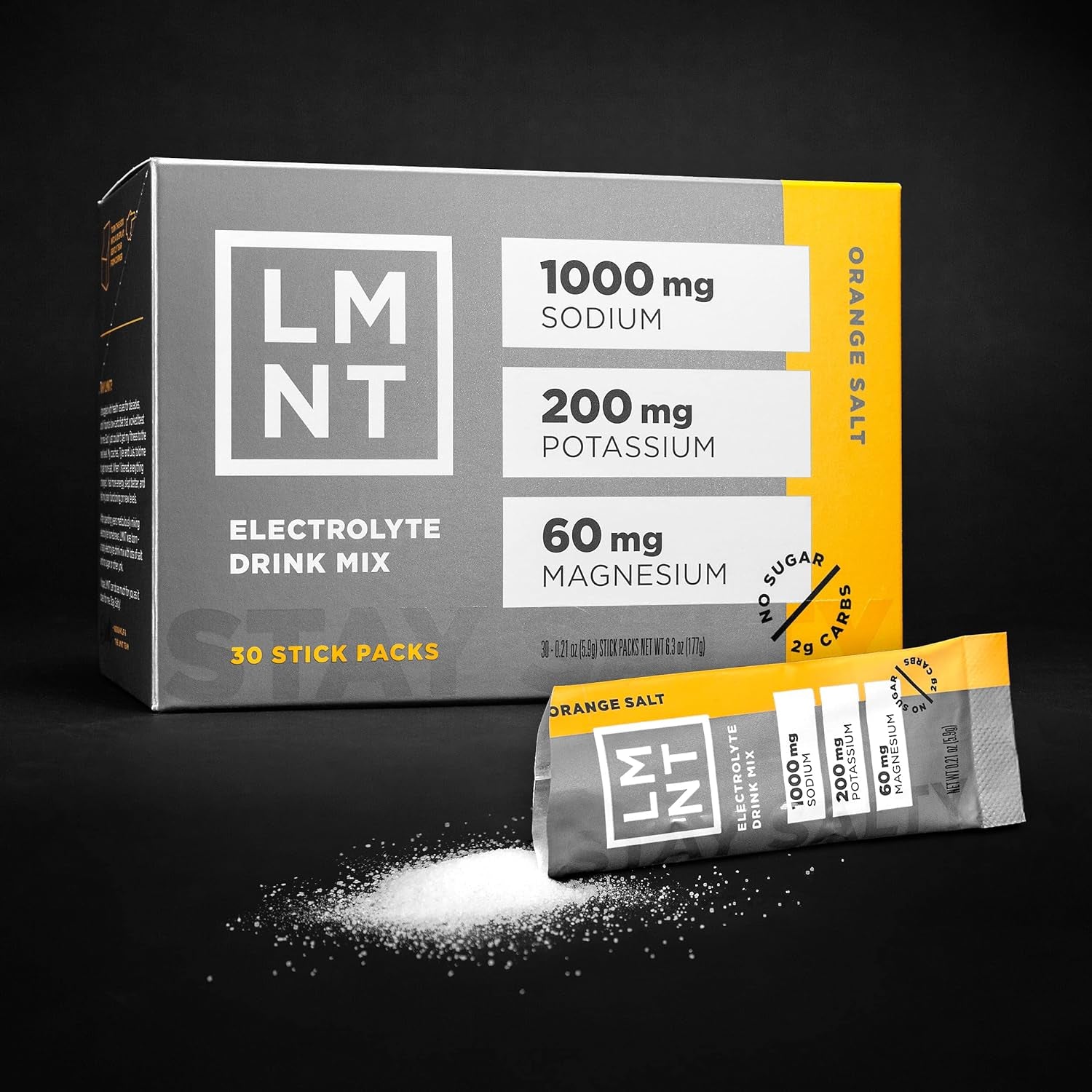 LMNT Keto Electrolyte Powder Packets| Paleo Hydration Powder| No Sugar, No Artificial Ingredients | Orange Salt | 30 Stick Packs