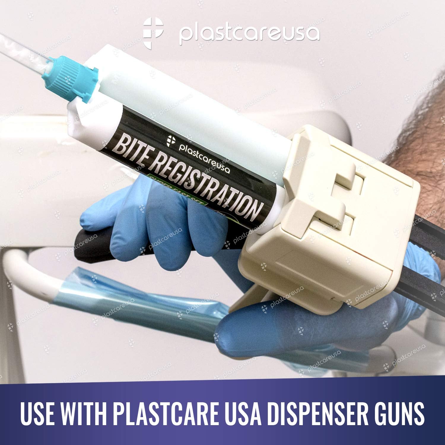 Bite Registration Material, Super Fast Set, Made in Germany Mint Flavor, Set of 2 50Ml Cartridges, No Mixing Tips