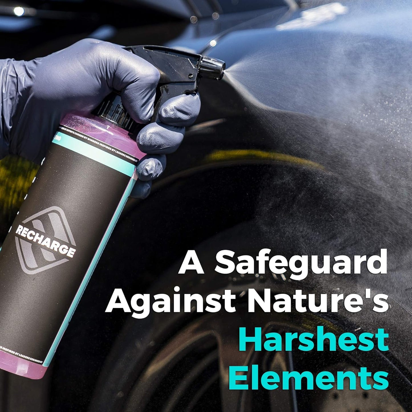 Hydrosilex Recharge Car Ceramic Coating - Wet/Dry Applied Protective Ultra Hydrophobic Ceramic Detail Spray Replaces Wax & Sealants - DIY Friendly Car Care Products 6 Months of Protection - 16 Ounces