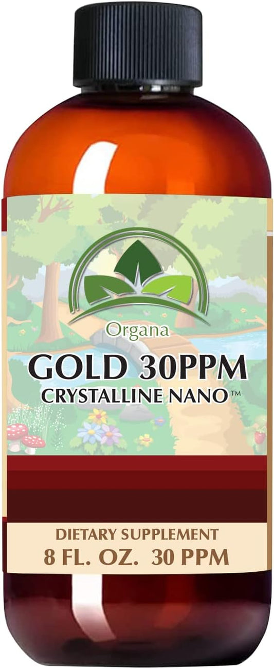 Organa Pure Crystalline Liquid Gold Supplement - 30 PPM - Colloidal Minerals 8 Ounce