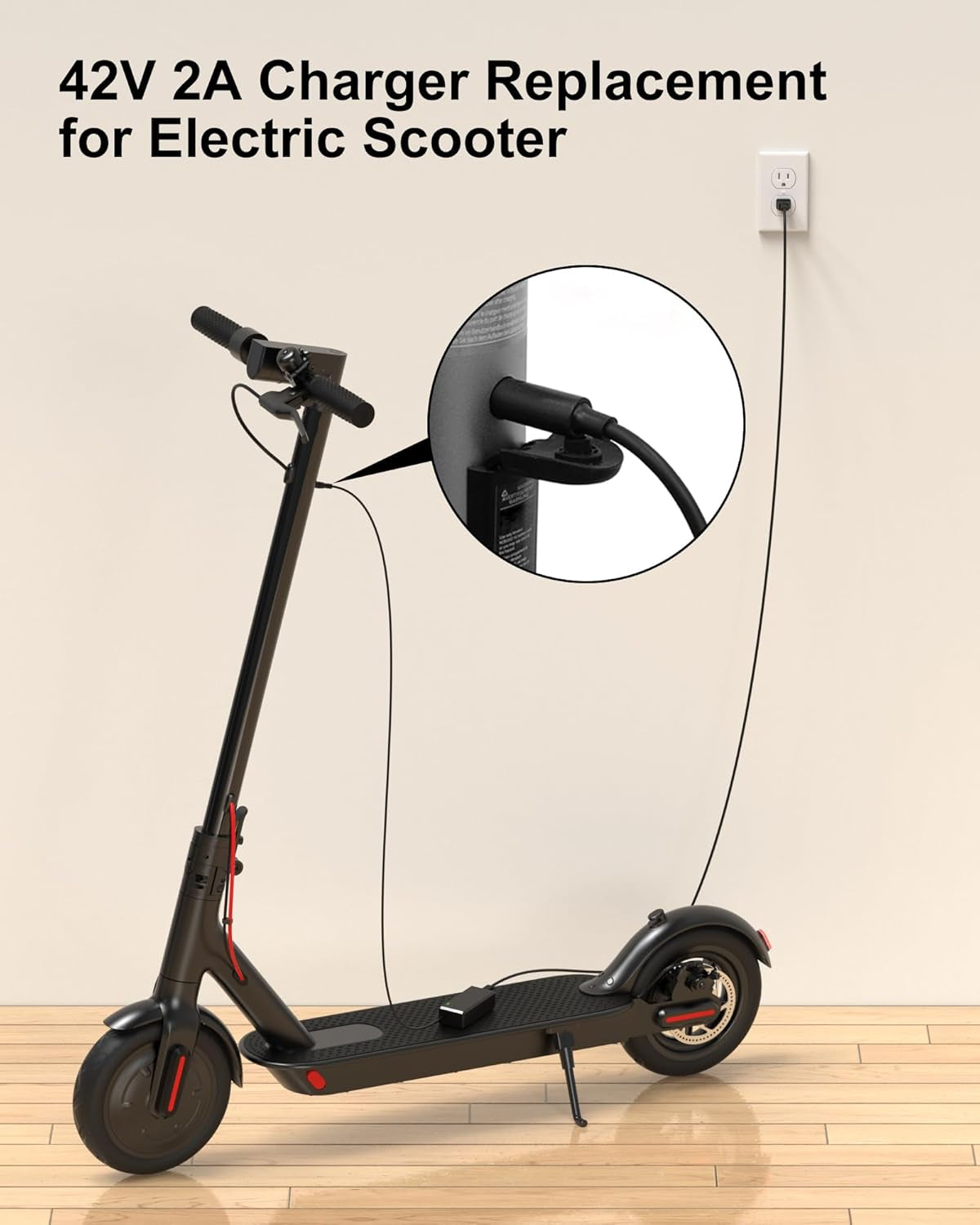42V 2A Charger Replacement for Electric Scooter Compatible with GOTRAX GXL V2, G2, G3, G4, Apex, Glider, XR Elite, XR Ultra 36V Lithium-Ion Battery