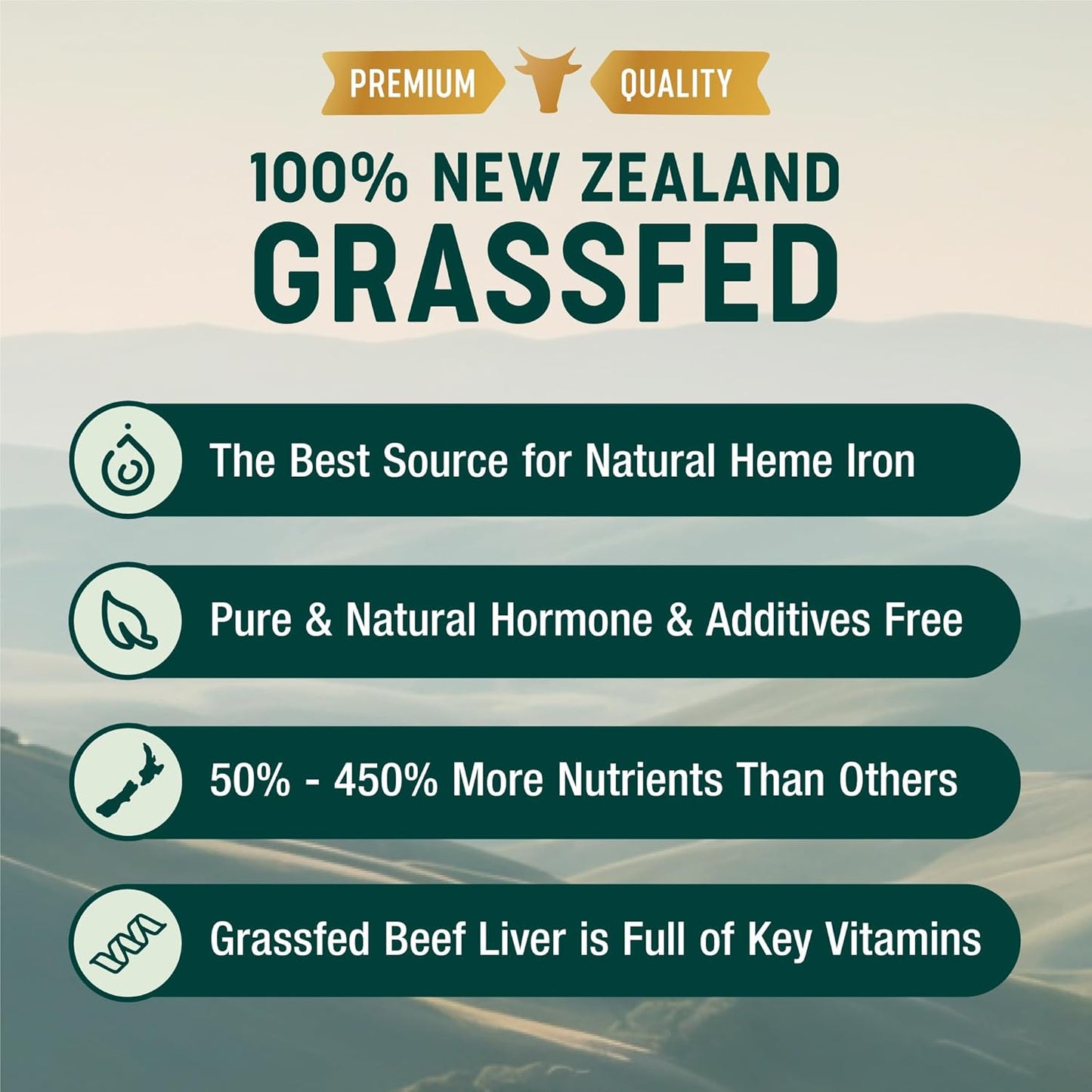 Beef Liver Capsules. 100% Grass Fed New Zealand Beef Liver. Pasture Raised. GMO and Filler Free. 200 Capsules (3,000Mg Serving)