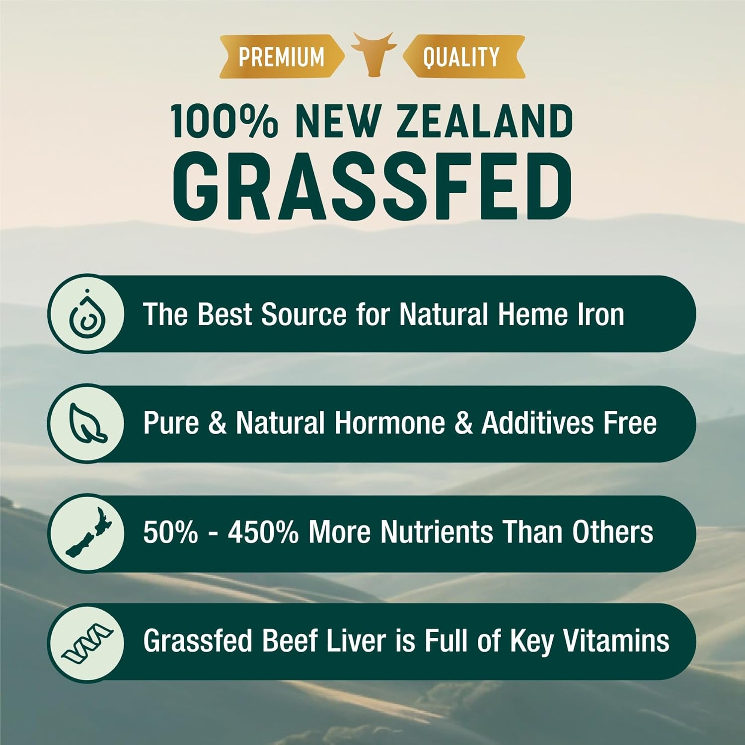 Beef Liver Capsules. 100% Grass Fed New Zealand Beef Liver. Pasture Raised. GMO and Filler Free. 200 Capsules (3,000Mg Serving)