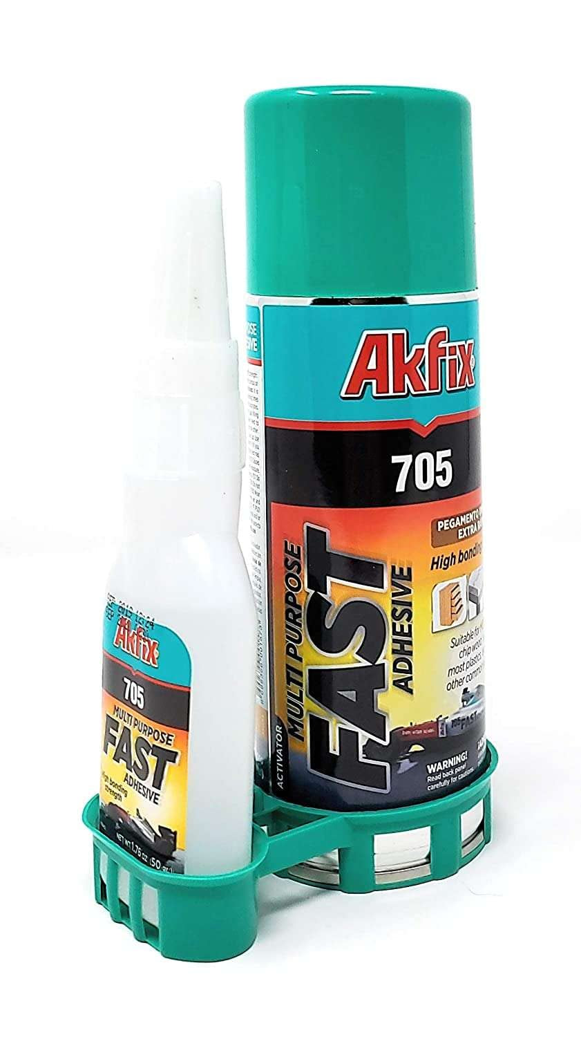 Akfix - GA055 705 Fast Adhesive CA Glue (0.7 Oz.) with Activator (3.38 Fl Oz.) [Clear Super Glue Adhesive and Accelerator Spray]