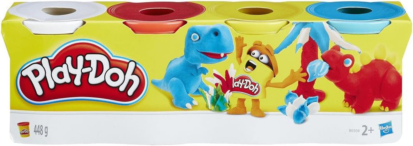 Play-Doh 4 Pack of 4 Oz Cans, Classic Colours