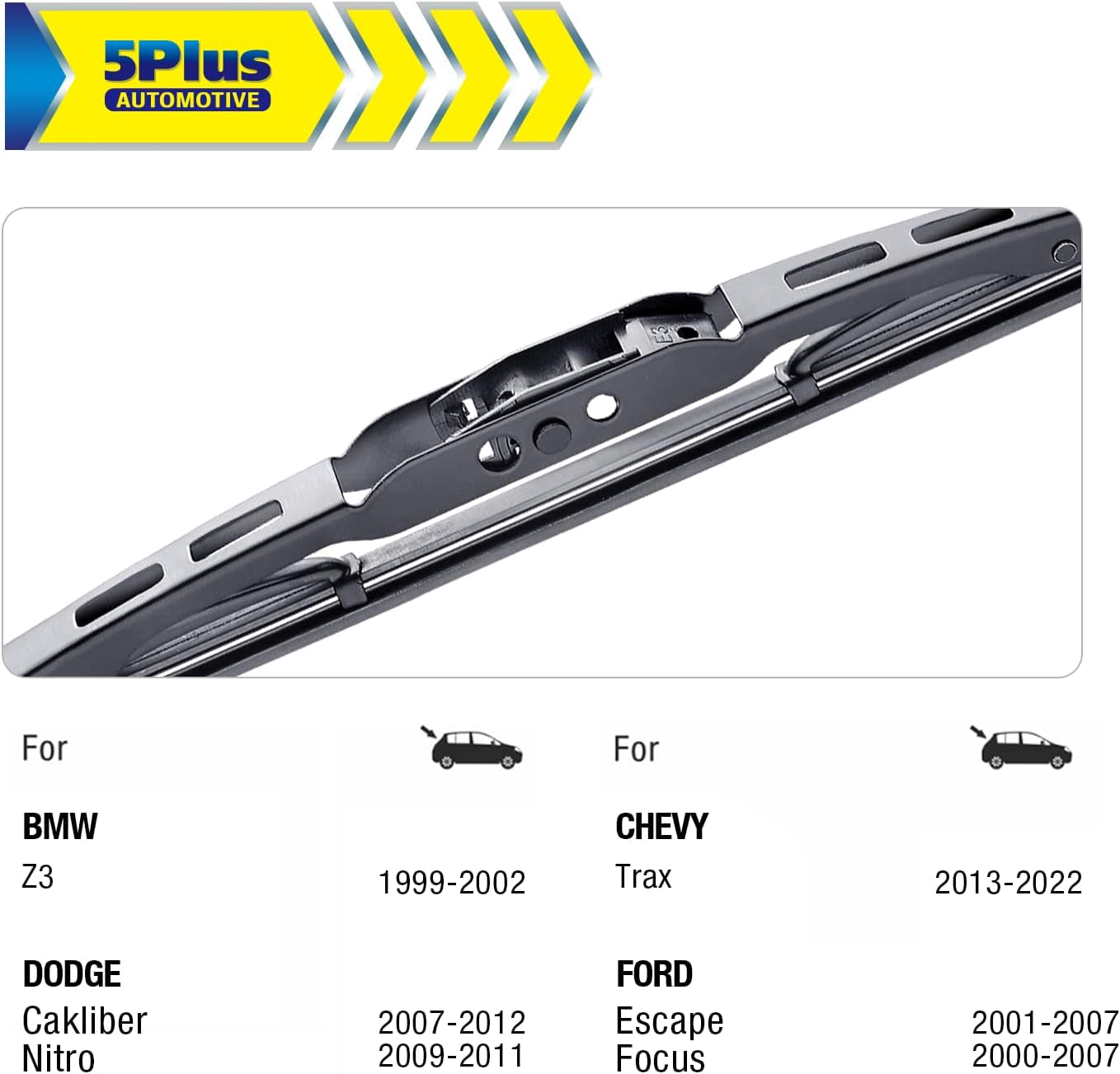 5 PLUS® 10 Inch Rear Wiper Blade Replacement for Jeep Compass 2017-2007 Patriot 2017-2007 /Ford Escape Focus 2007-2001 /Honda CR-V 2006-2002/Chevrolet Trax 2022-2013 Rear Windshield Wiper Blade(10-1)