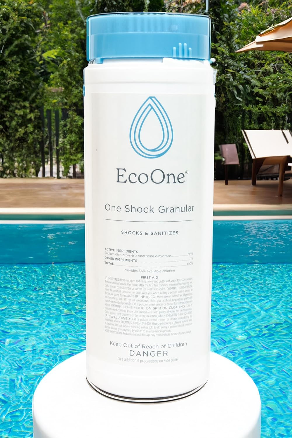 One Shock Granules by Ecoone | Self-Dissolving Hot Tub Shock Treatment Chlorine Granules | Daily or Weekly Spa Shock & Sanitation | Sodium Dichloro-Triazinetrione Dihydrate (55% Chlorine), 2 Lb