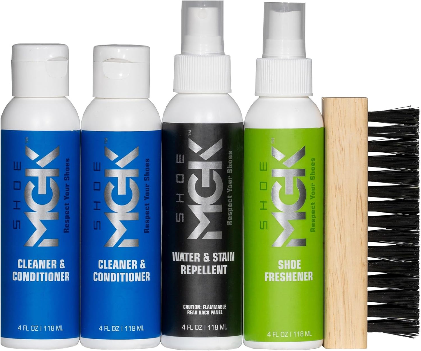 Shoe MGK Complete Kit: Shoe Cleaner, Shoe Care, Water & Stain Protection - Revitalize, Shield, and Freshen Sneakers, Leather, and Dress Shoes with Deodorizer