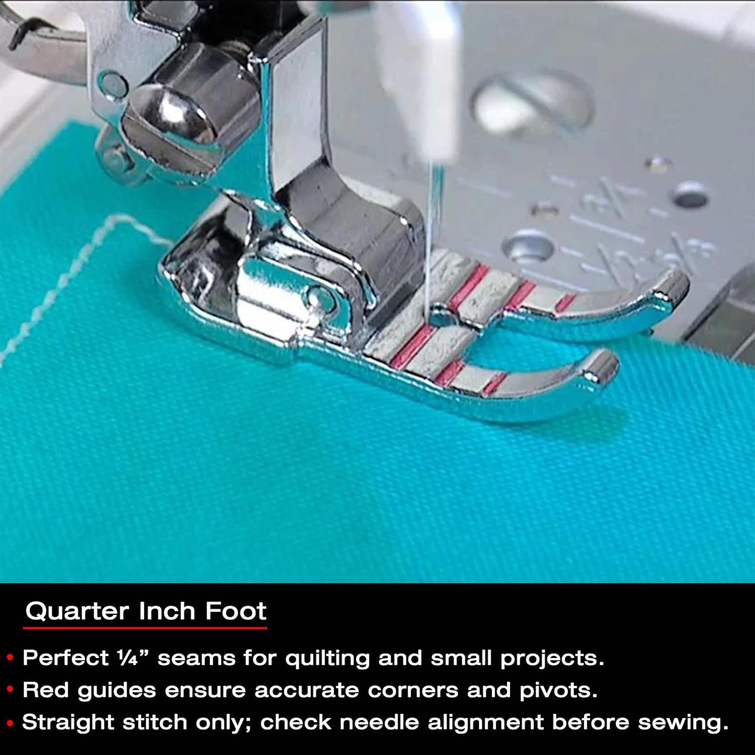 SINGER | Quarter Inch Piecing Presser Foot, Creates Perfect 1/4 Inch Seams, Great for Quilting, Baby & Doll Clothes - Sewing Made Easy