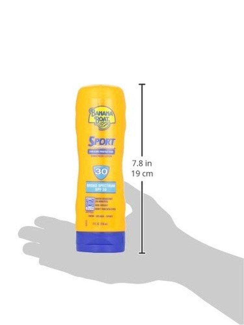 Banana Boat Sport Ultra SPF 30 Sunscreen Lotion, 8Oz | Banana Boat Sunscreen SPF 30 Lotion, Oxybenzone Free Sunscreen, Sunblock Lotion, Banana Boat Lotion, Water Resistant Sunscreen SPF 30, 8Oz