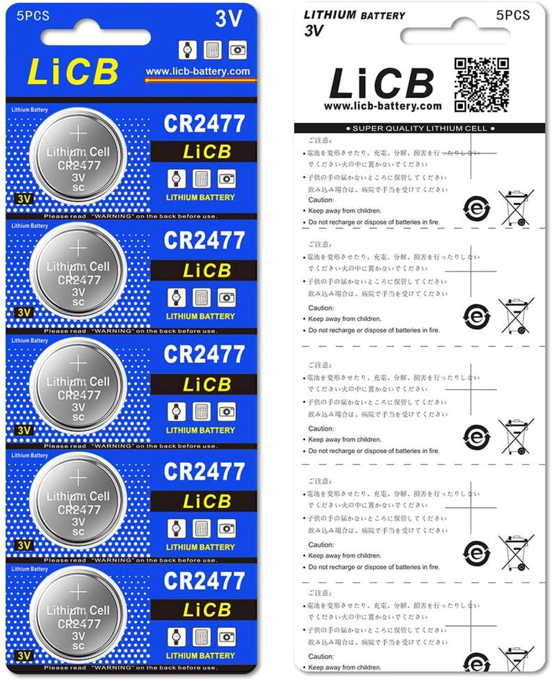 Licb CR2477 3V Lithium Battery (Pack of 10)